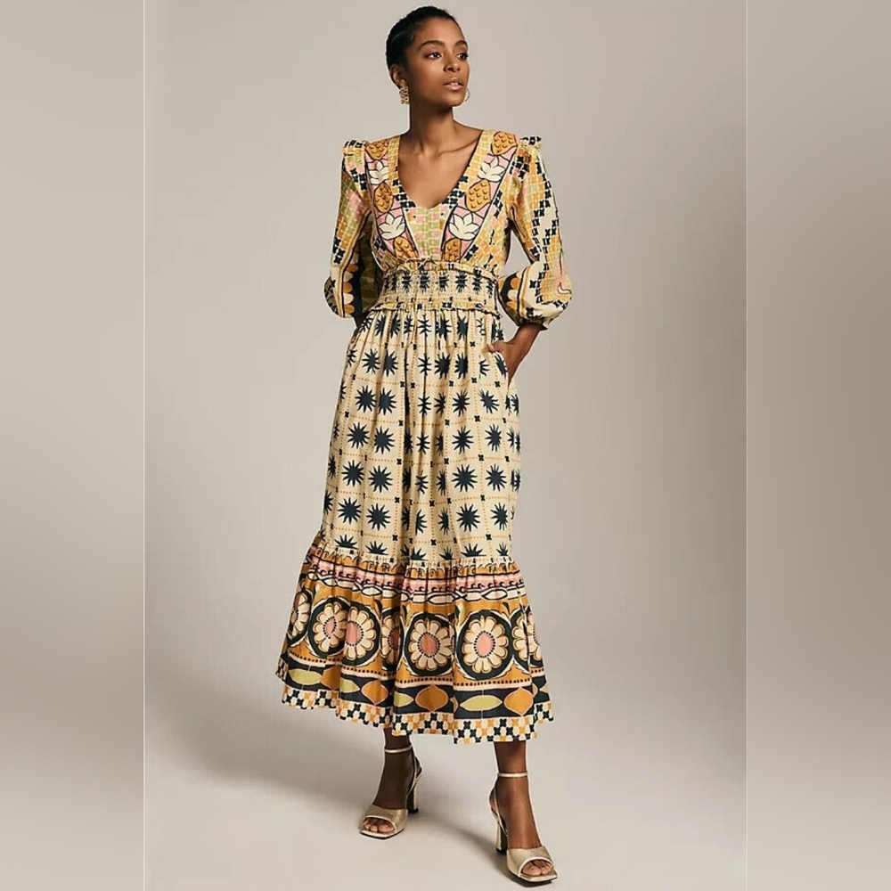 Farm Rio x Anthropologie Sunshine Dress XXSP - Fits Sz S VGUC